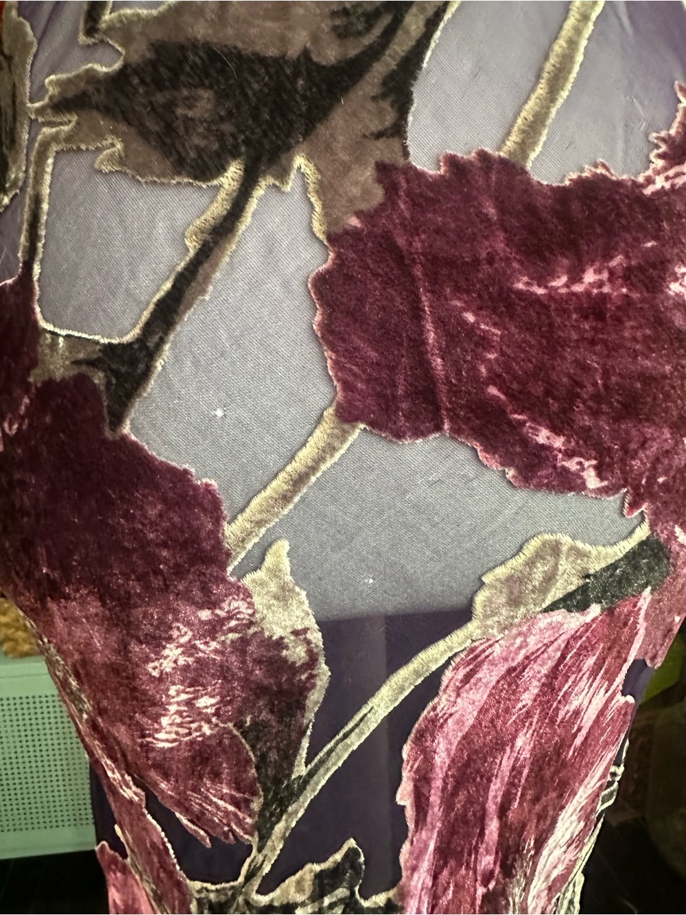 90s paper tag Cache bias cut burnt out velvet whimsygoth slip dress - Picture 7 of 7